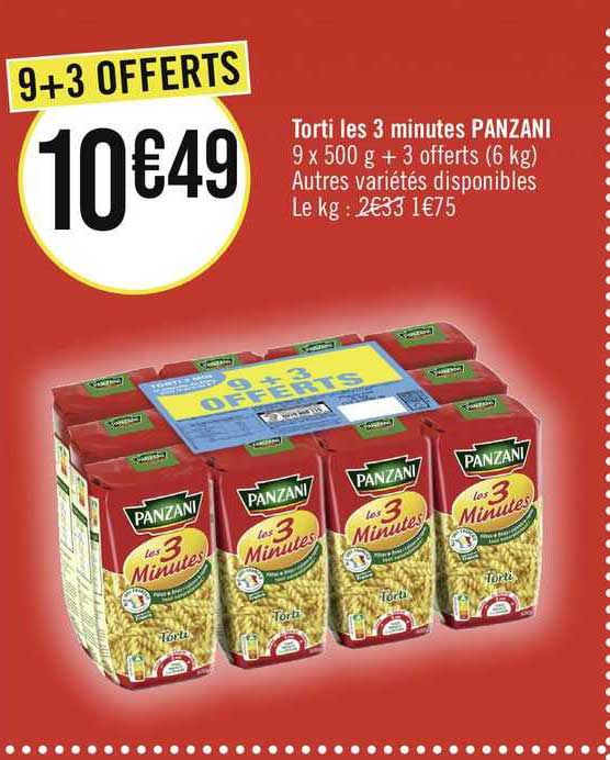 torti les 3 minutes panzani