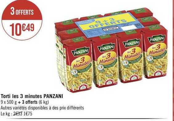 torti  les 3 minutes panzani