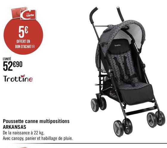 trottine poussette canne multipositions arkansas