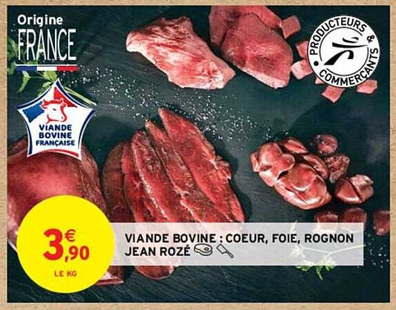 viande bovine : cœur, foie, rognon jean rozé