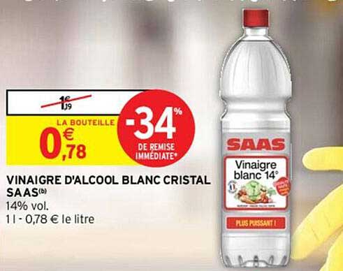 vinaigre d'alcool blanc cristal saas