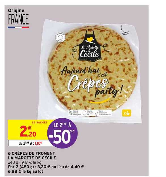 6 crêpes de froment la marotte de cécile