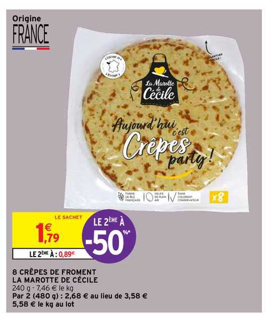 8 crêpes de froment la marottes de cécile