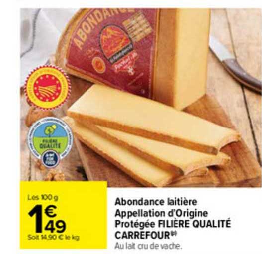 abondance laitière appellation d'origine protégée filière qualité carrefour