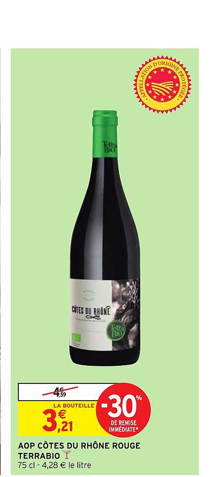 Aop Côtes Du Rhône Rouge Terrabio