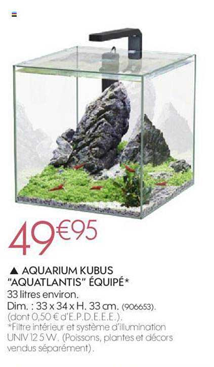 aquarium kubus "aquatlantis" équipé
