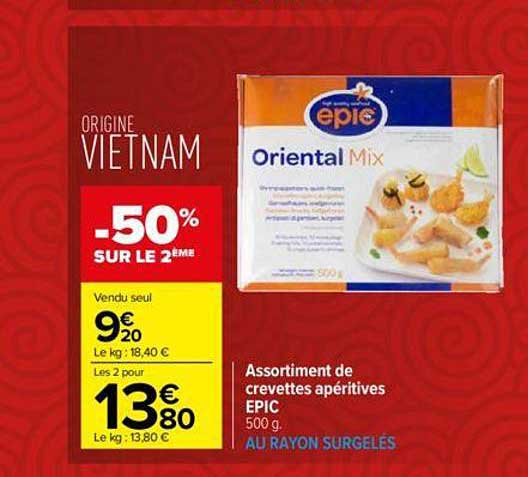 assortiment de crevettes apéritives epic