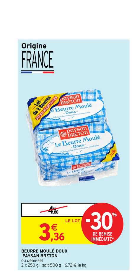 beurre moulé doux paysan breton