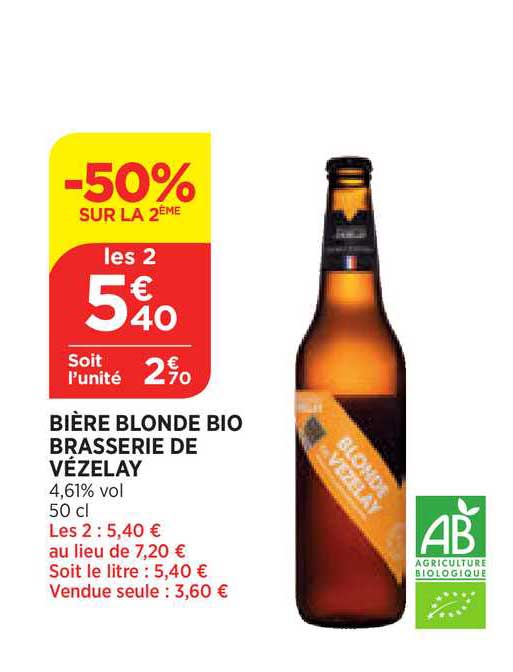 bière blonde bio brasserie de vézelay