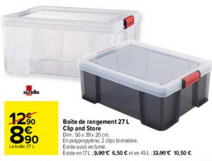 boîte de rangement 27 l clip and store