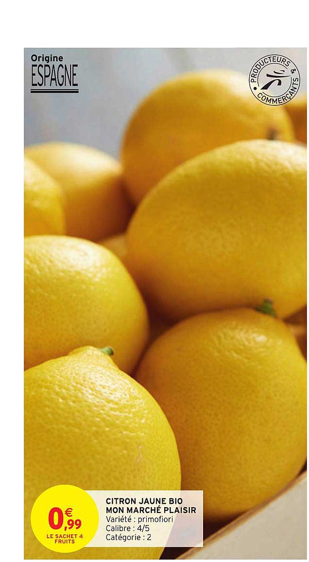 citron jaune bio mon marché plaisir