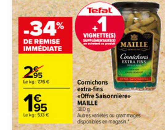 cornichons extra-fins "offre saisonnière" maille