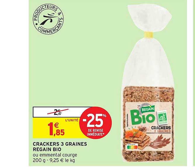 Crackers 3 Graines Regain Bio