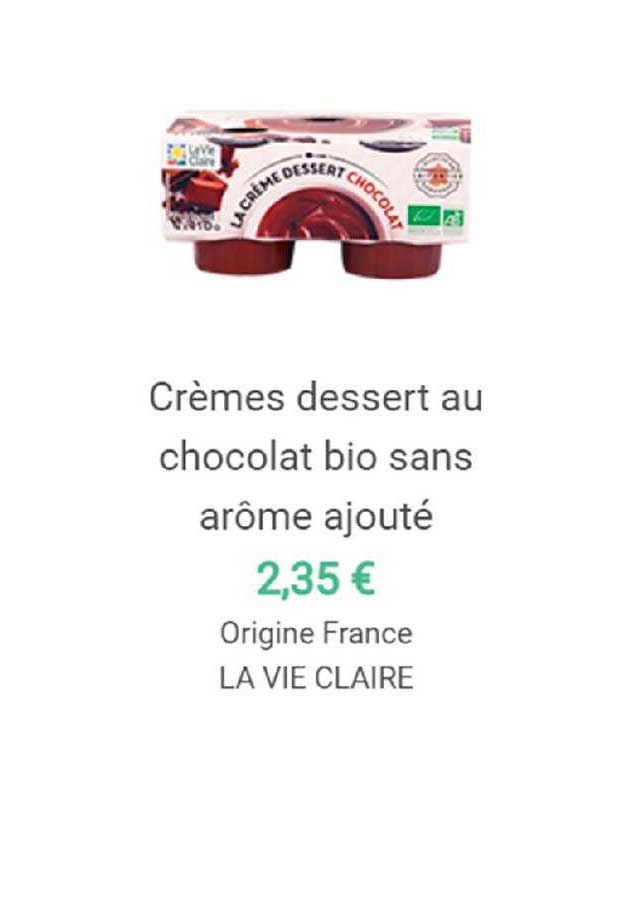 Crèmes Dessert Au Chocolat Bio Sans Arôme Ajouté