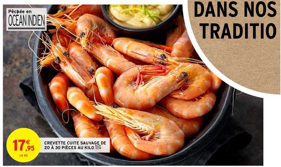 Crevette Cuite Sauvage De 20 à 30 Pièces Au Kilo