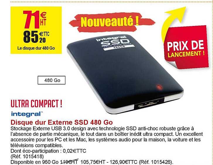 Disque Dur Externe Ssd 480 Go Integral