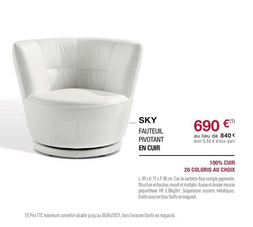 Fauteuil Pivotant En Cuir Sky