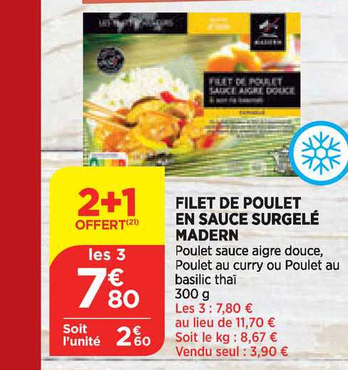 Filet De Poulet En Sauce Surgelé Madern