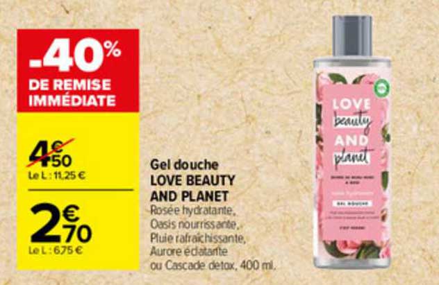 gel douche love beauty and planet