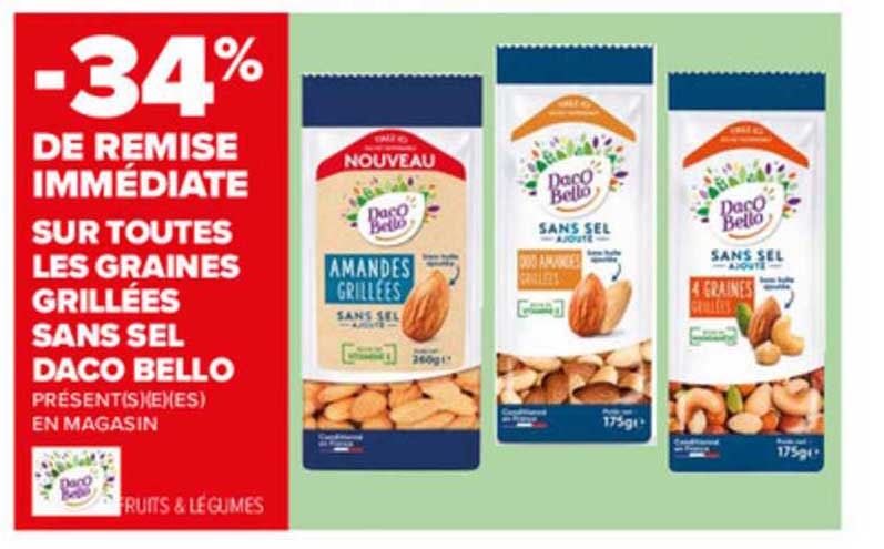 graines grillées sans sel daco bello