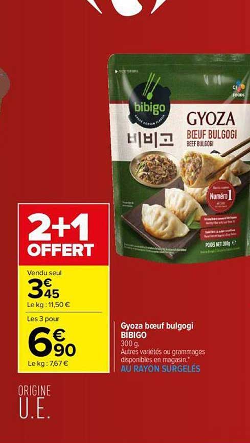 gyoza bœuf bulgogi bibigo
