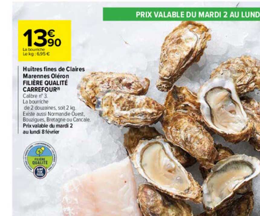 huîtres fines de claires marennes oléron filière qualité carrefour