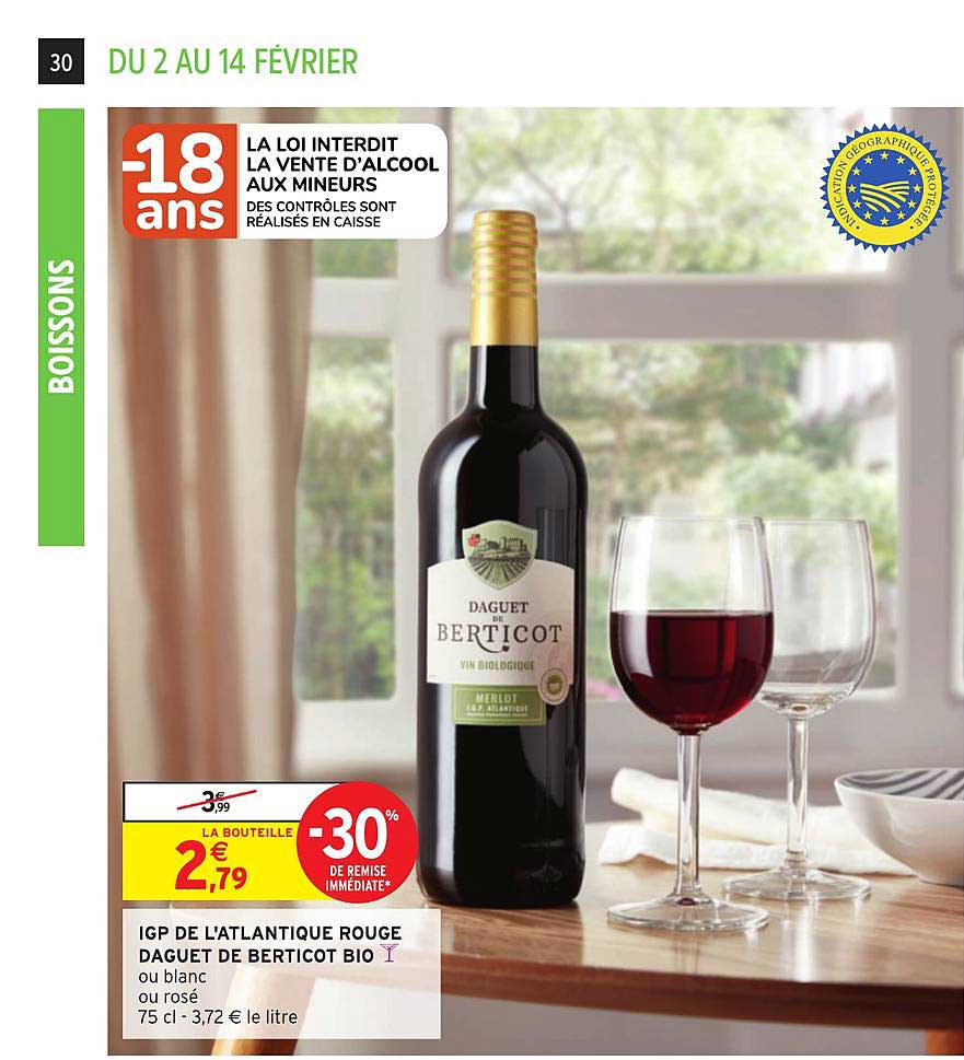 igp de l'atlantique rouge daguet de berticot bio