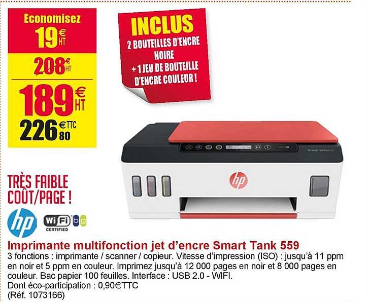 imprimante multifonction jet d'encre smart tank 556 hp