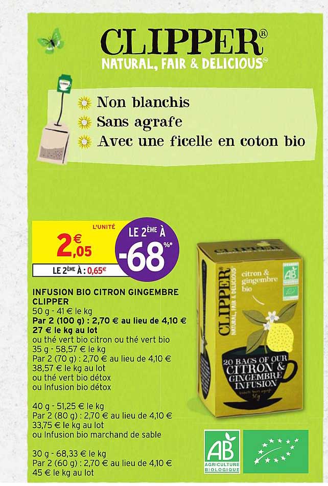 Infusion Bio Citron Gingembre Clipper