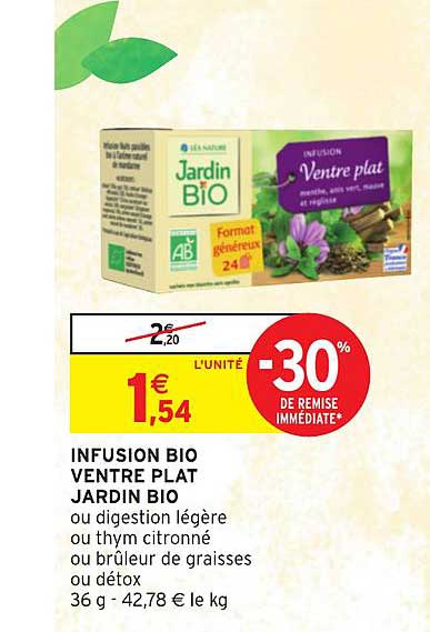 infusion bio ventre plat jardin bio