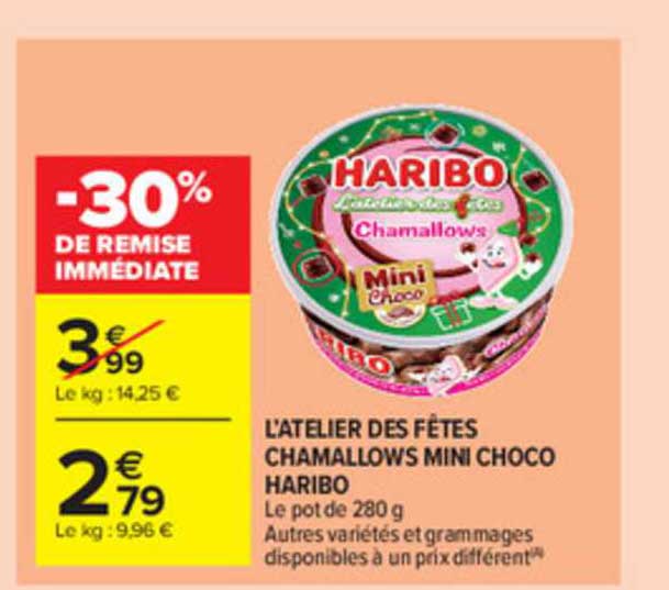 l'atelier des fêtes chamallows mini choco haribo