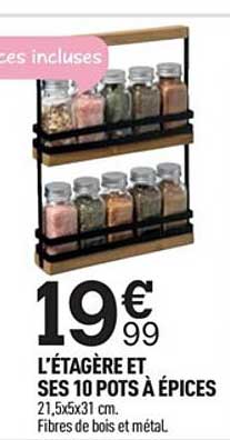 l'étagère et ses 10 pots à épices