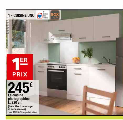 La cuisine photographiée l.220 cm