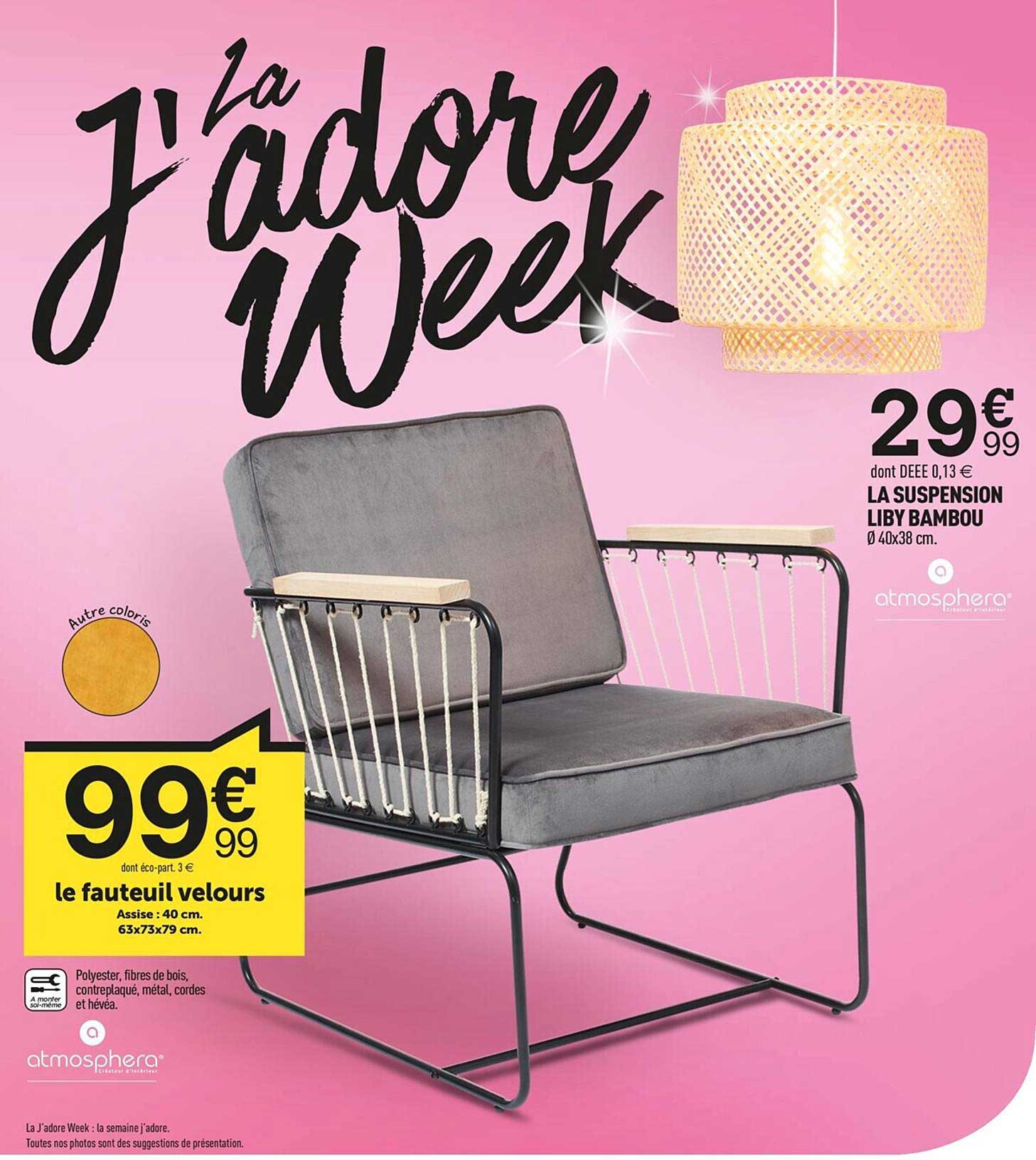 la suspension liby bambou, le fauteuil velour