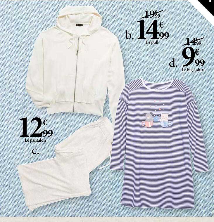 le pantalon , le pull, le big t-shirt