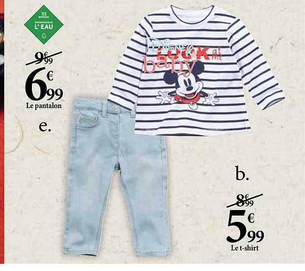 le pantalon, le t-shirt tex