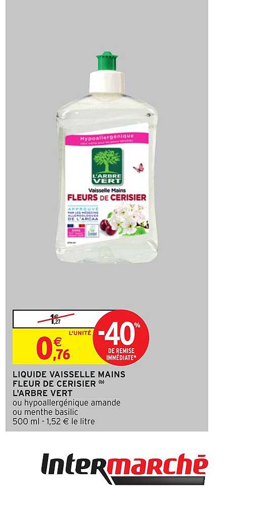 liquide vaisselle mains fleur de cerisier l'arbre vert