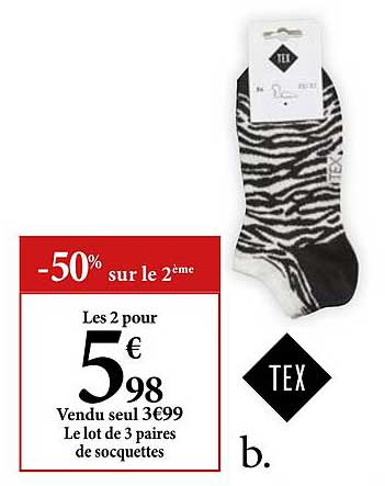 Lot De 3 Paires De Socquettes Tex