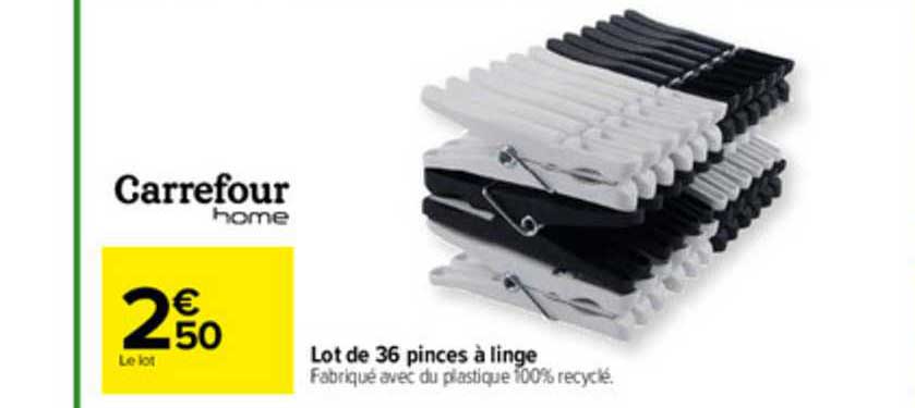 Lot De 36 Pinces à Linge Carrefour Home