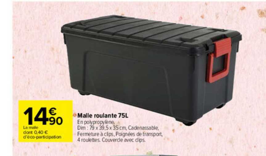 malle roulante 75l