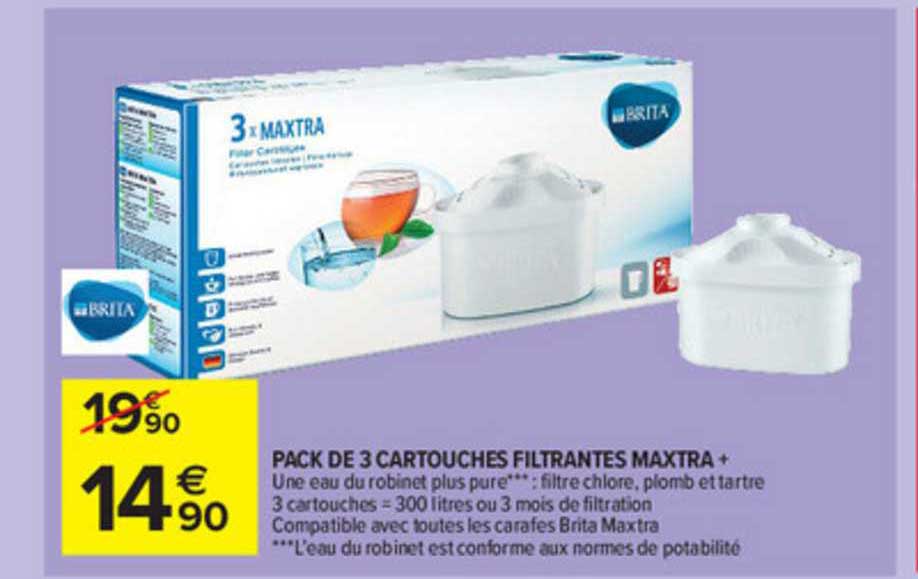 pack de 3 cartouches filtrantes maxtra