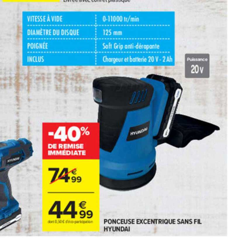 ponceuse excentrique sans fil hyundai