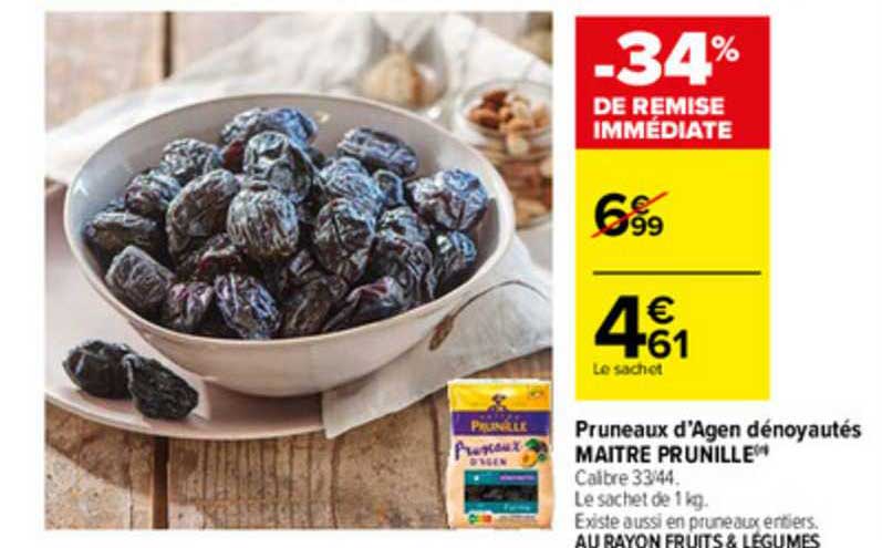 pruneaux d'agen dénoyautés maître prunille