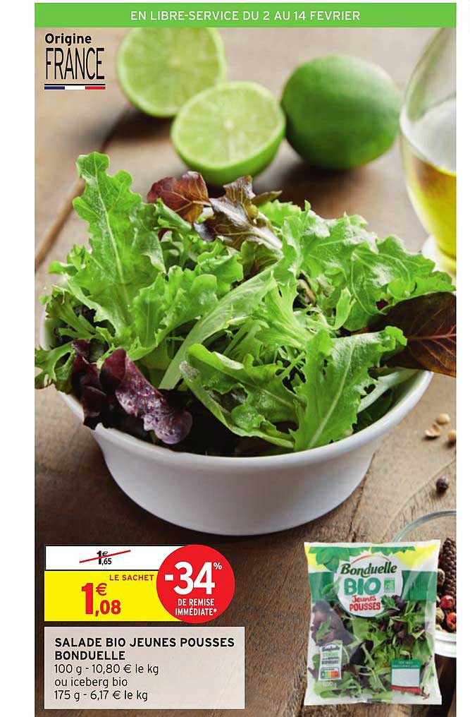 salade bio jeunes pousses bonduelle