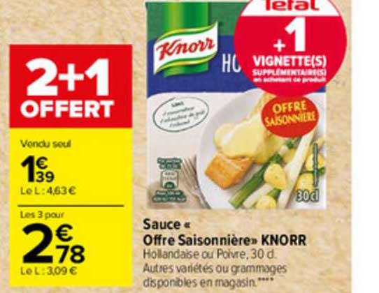 sauce «offre saisonnière» knorr