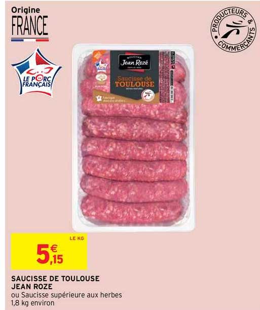 Saucisse De Toulouse Jean Rozé