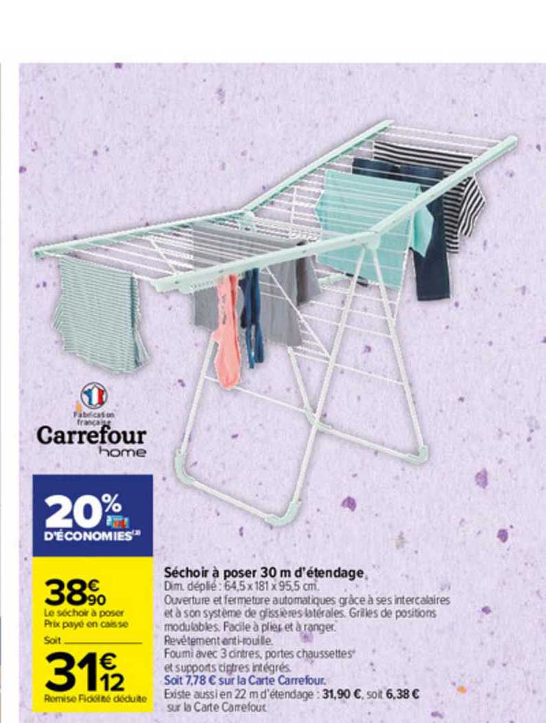 séchoir à poser 30 m d'étendage