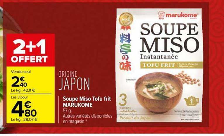 soupe miso tofu frit marukome