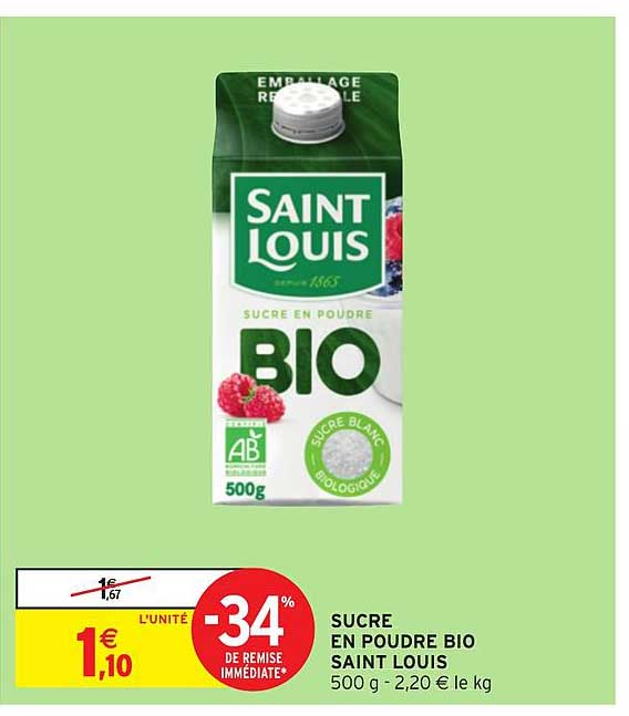 sucre en poudre bio saint louis