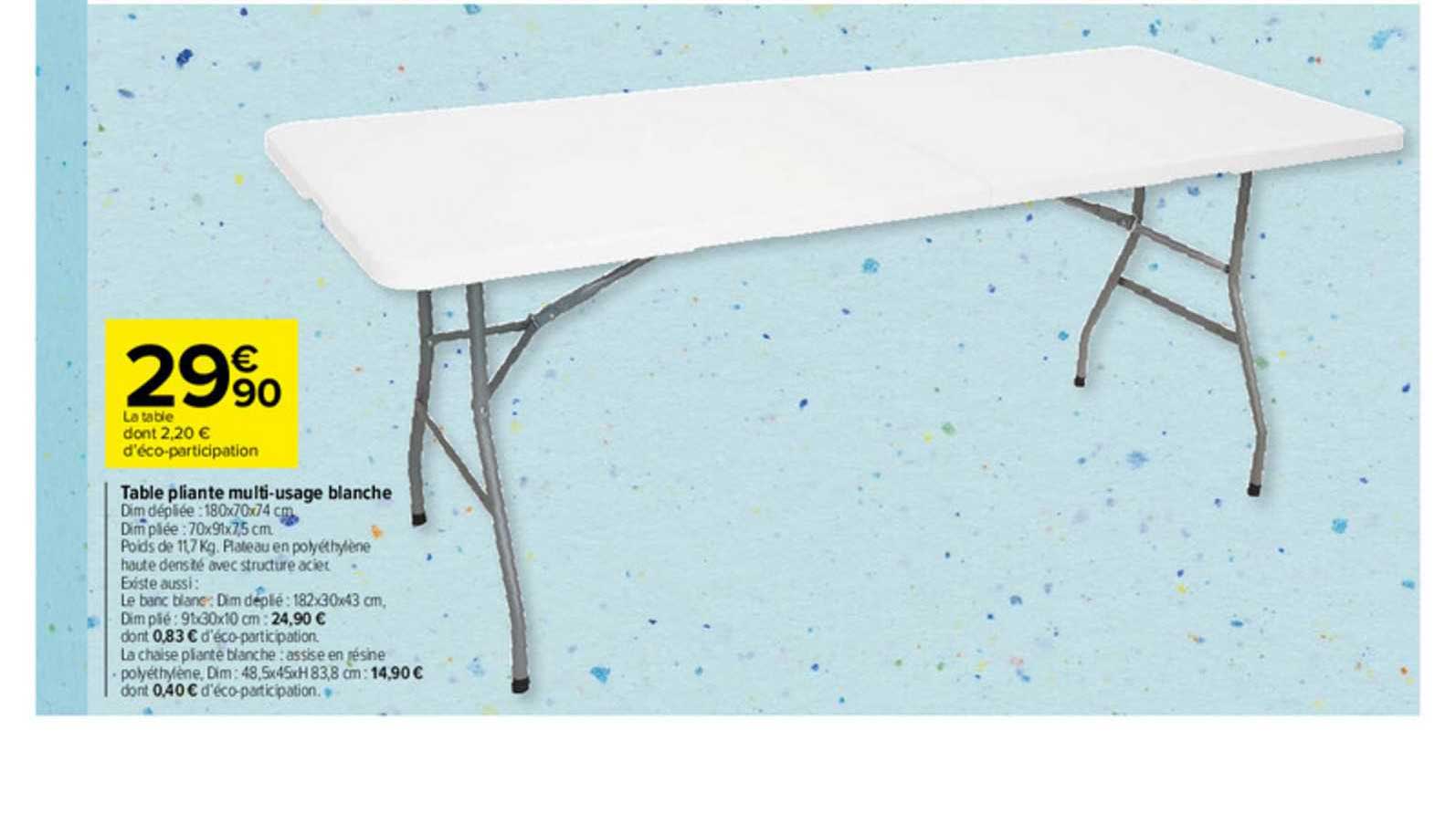 Table Pliante Multi-usage Blanche